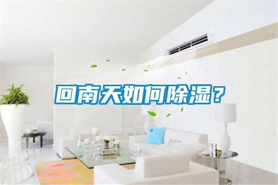 回南天如何除濕？