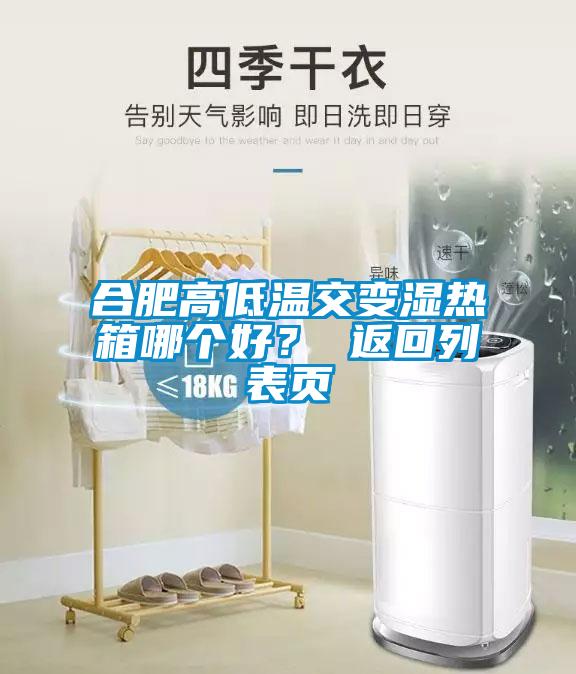 合肥高低溫交變濕熱箱哪個好？ 返回列表頁