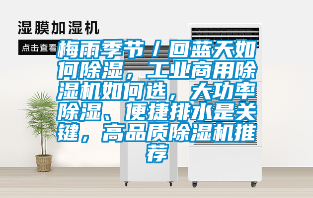 梅雨季節(jié)／回藍天如何除濕，工業(yè)商用除濕機如何選，大功率除濕、便捷排水是關鍵，高品質除濕機推薦
